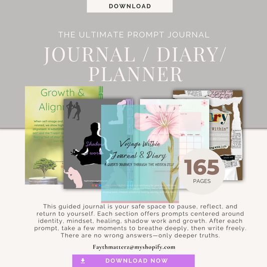 Digital Multi-Purpose Prompted Journal (167 Pages, 8 Chapters + Planner & Creative Inserts)