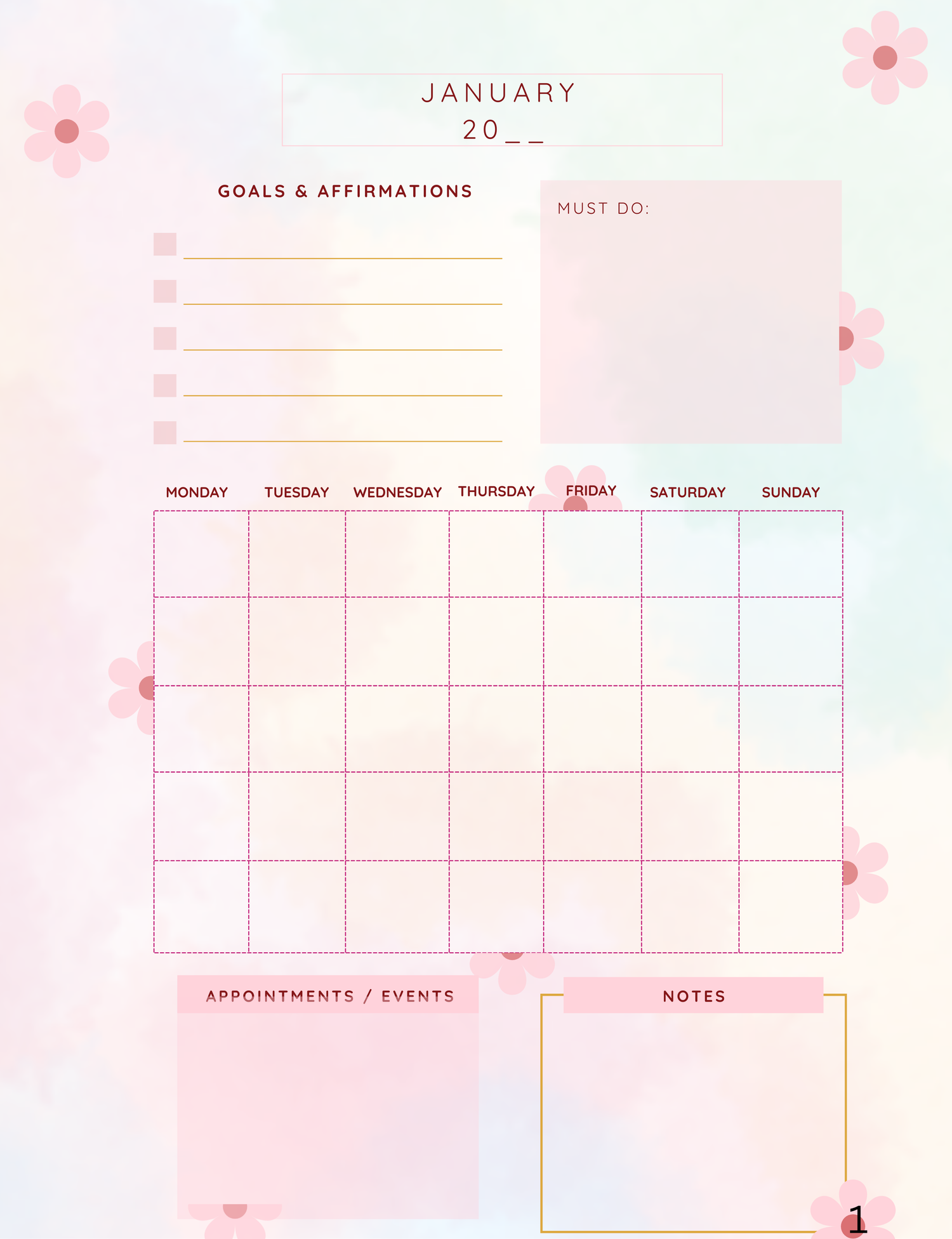 Digital Multi-Purpose Prompted Journal (167 Pages, 8 Chapters + Planner & Creative Inserts)